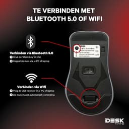 iDeskmate Oplaadbare Gaming Muis Draadloos - 7 Kleuren LED - Bluetooth - Game Muis — thumbnail 4