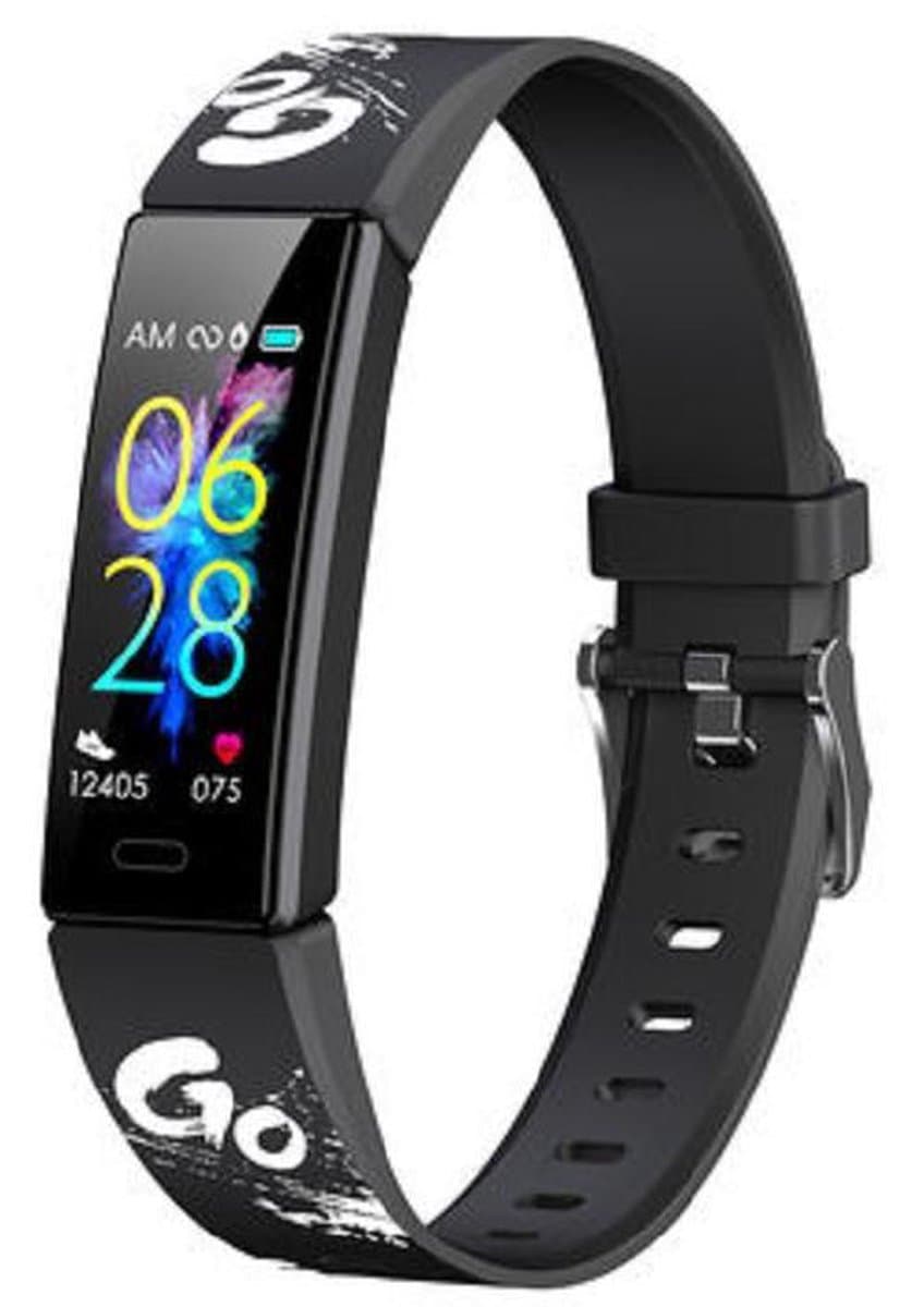 West Watches Model Wood Activity Tracker Stappenteller - Smartband - Sporthorloge Tieners/Kinderen - Zwart - Go — afbeelding 1