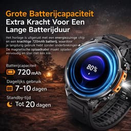 Hibousee Smartwatch Heren & Dames met Belfunctie – 100+ Sportmodi – Hartslagmeter – Waterdicht – Fitness Tracker – Zaklamp – Geschikt voor iOS & Android — thumbnail 4
