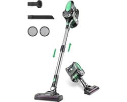 Nexvo® 6-in1 Steelstofzuiger Zonder Zak op Accu - Steelstofzuiger Draadloos Uitschuifbaar - Kruimeldief Snoerloos best Verkocht 25KPA – Zwart/Groen - ‎17cm x 8cm x 10cm