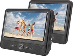 ICON - Draagbare dvd-speler auto - 9 inch - 2 schermen - USB - incl. Montagebeugels - Mini hoofdtelefoons - Reistas — thumbnail 1