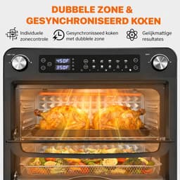 MAGICFOX Elektrische Oven -36L- XXL Airfryer Oven-Dubbele Lade -1800Watt - LED Display- 10 verschillende programma's-Vrijstaande ovens-Zwart — thumbnail 3