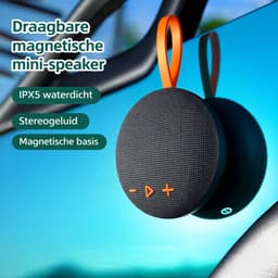 Mini Bluetooth Speaker Draadloos – Portable Waterproof IPX5 Speaker – 6W Stereo Geluid – Bluetooth 5.3 – Magnetische Muziek Box – TF Kaart MP3 – Compacte Speaker voor Smartphone, Laptop en Tablet-Zwart Oranje — thumbnail 1