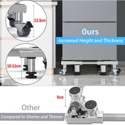 Verstelbare Wasmachine Sokkel Onderstel met Wielen en Poten - Geschikt voor Wasmachine, Droger of Koelkast - Draagvermogen 500 kg — thumbnail 5