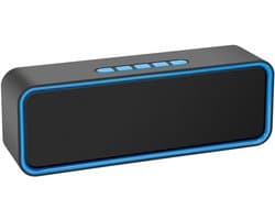 Draagbare Draadloze Luidspreker - Bluetooth 5.0 Speaker met 3D Stereo HiFi Bass - 1500mAh Batterij & 12u Speeltijd - Compact voor Thuis & Onderweg - Blauw - 1 Stuk