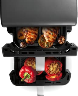Airfryer met 2 Bakzones - 10 Liter Inhoud - 10 Programma's - XL Heteluchtfriteuse met Touchscreen — thumbnail 3