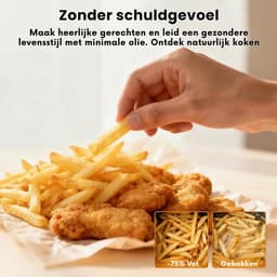 Airfryer - Hetelucht friteuse - 4 liter - 70 tot 200 graden - 1350 watt - Zwart — thumbnail 6