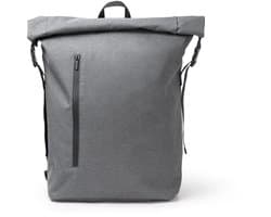 Rugzak van gerecyclede flessen, laptop vak binnenzijde met kleinere vakken, reflecterende details, 30 liter, kleur Grijs