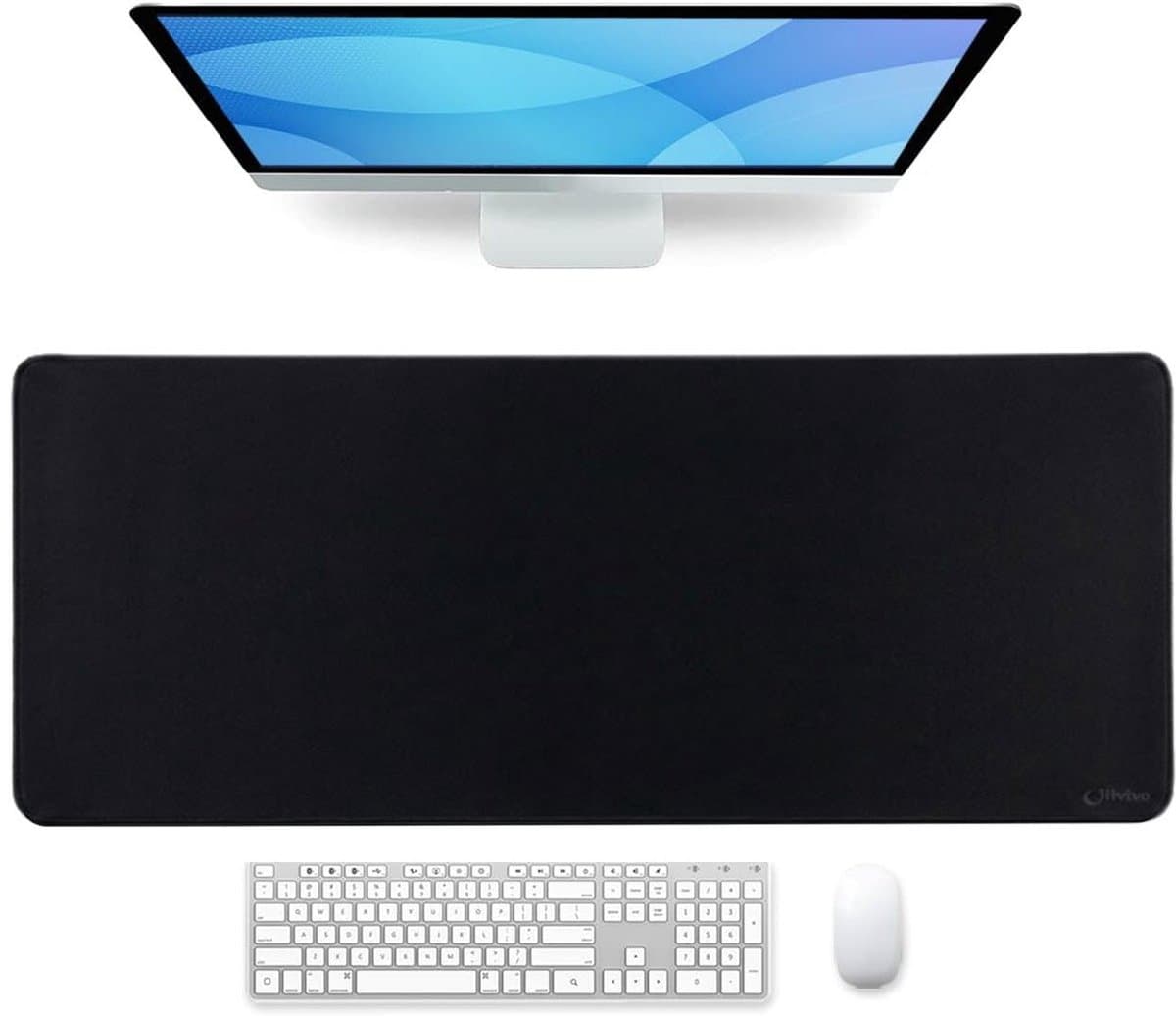 Olivivo® Muismat Zwart - Gaming Mousepad XXL - Onderlegger - Grote Muismat - 90x40 CM - Bureaulegger - Toetsenbord - Anti Slip - Waterproof - Desktop mat — afbeelding 1
