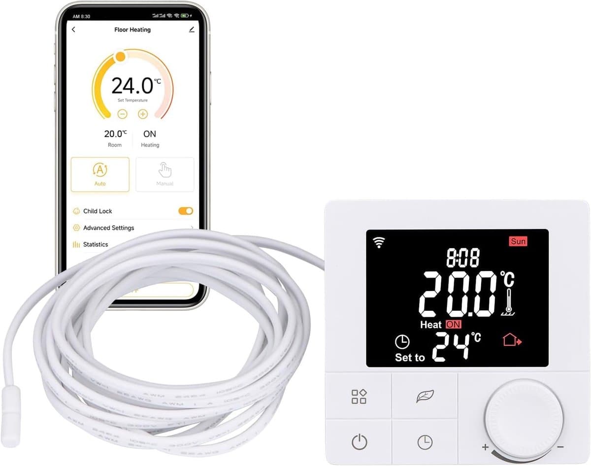 Slimme Wifi Thermostaat voor Waterverwarming - App Bediening & Spraakbesturing — afbeelding 1