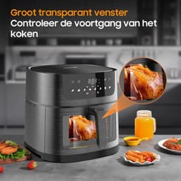 Dewelling AF8007 – 9L XL Heteluchtfriteuse – 1800W Airfryer – Zichtvenster — thumbnail 6