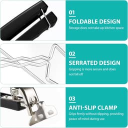 keukentangen - RVS-grippers voor hete platen- Anti-verbranding - Multifunctionele tang voor magnetron - Airfryer Tang - 2 Stuks — thumbnail 3