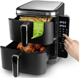 GOURMETmaxx FryUp Vertical Double Chamber Hot Air Fryer | vertical air fryer | folding touch display | 32% more space-saving | capacity 10L | hot air fryer 2 chambers — thumbnail 7