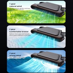 Autostoelventilator, oplaadbare autostoelventilator met drie rotatiesnelheden, zorgt voor verkoeling van uw rug, geschikt voor auto's, campers, SUV's, vrachtwagens en kinderen, blaast koele lucht. — thumbnail 3
