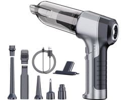 Sander Shop Mini stofzuiger Handstofzuiger, accu, 4-in-1, sterke autostofzuiger, 15000 Pa, 3 versnellingen, 80.000 omw/min, handstofzuiger, draadloos, elektrische stofventilator, perslucht voor auto, keuken, pc, bank