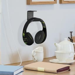 QTTVBTNA -Headset Houder - Headset Standaard - Koptelefoon Haak - Hoofdtelefoon Hanger - Aluminium - for Over-Ear Headphones, Gaming Headset - Zwart — thumbnail 5