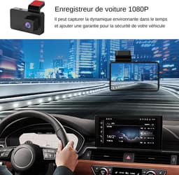 1080p rijrecorder, 1080p autorecorder, 170-graden groothoek autocamera met rijfunctie | 24-uurs parkeermonitor, loopopname, recorder — thumbnail 4