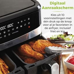 Dubbel Mand Airfryer 9L met 10 Voorgeprogrammeerde Instellingen en 1800W Vermogen — thumbnail 2