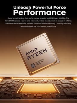 Acemagic AX17Pro IPS Full HD Laptop - 17,3 inch - Ryzen 4300U processor tot 3,7 GHz - 16GB DDR4 RAM 512 GB SSD - Windows 11 Pro - WiFi 5 - BT5.0 - Zilver — thumbnail 3