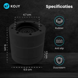 KOJY Wasmachine dempers - Verhoger - Stapelbaar - Zwart - voor wasmachine en wasdroger - 8 Stuks — thumbnail 5