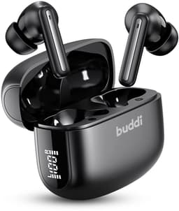 Buddi Draadloze Oordopjes - Bluetooth Oordopjes - Oortjes Draadloos - Noise Cancelling - LED Display - Met Microfoon - Touch Controls - ANC + ENC - Zwart — thumbnail 1