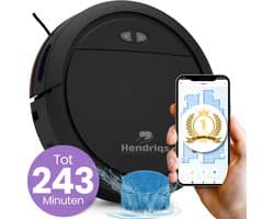 Hendriqs® - Robotstofzuiger met Dweilfunctie en Laadstation | Geschikt voor Huisdieren | Tot 243 Minuten Accuduur & Krachtige Zuigkracht | Elektrische Stofzuiger Robot | Dweilrobot - Vacuum Cleaner