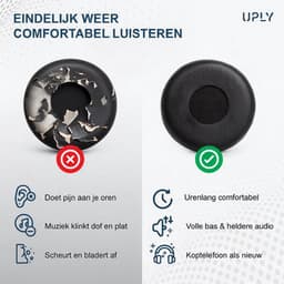 Set Oorkussens voor Jabra Koptelefoon - Evolve 20 Oorkussen - Evolve 20/20se/30/30II/40/65 - Kunstleer met Traagschuim — thumbnail 2