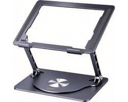 Sounix Laptop standaard Verstelbaar en Opvouwbaar - 10 t/m 16 inch - 360* Draaibaar - Aluminium - Ergonomisch - Donkergrijs
