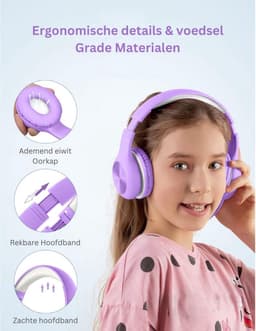 NBAP® Koptelefoon Kinderen met Draad - Gaming Headset - Paars — thumbnail 4