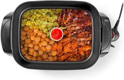 Aurixi® Partypan -Airfryer -Hapjespan - Capaciteit 7,5 liter - Diameter 40 cm - Zwart - 50cm x 23cm x 31cm — thumbnail 2