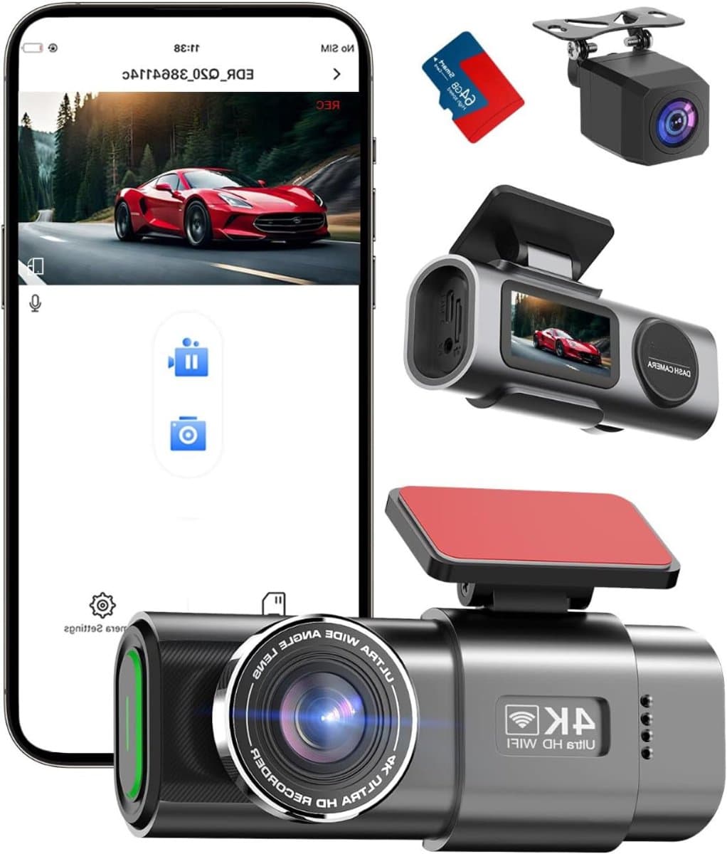 Aurixi® Dual Dashcam - Voor en Achter Camera – Auto Camera Met Nachtzicht - Zwart - 3cm x 6cm x 3cm — afbeelding 1