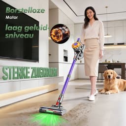 Fukstern Steelstofzuiger Draadloos - 38KPa krachtige zuigkracht - Tot 60 Min Accuduur - 4-voudig HEPA-Filtersysteem - 1,6L Stofreservoir - Anti-Klit Vloerborstel draadloze steelstofzuiger - Paars — thumbnail 2
