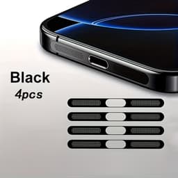 DW4Trading Zelfklevend Stofdicht Gaasje Speaker Set van 4 Stuks Voor Iphone Modellen 16,15,14,13 en 12 - Zwart — thumbnail 1