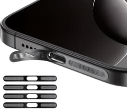 DW4Trading Zelfklevend Stofdicht Gaasje Speaker Set van 4 Stuks Voor Iphone Modellen 16,15,14,13 en 12 - Zwart — thumbnail 3