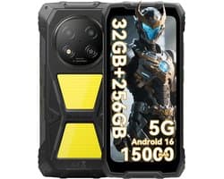 Blackview ROCK 2 Pro - Robuuste Smartphone - 5G - 32GB RAM - 256GB ROM - 6.67 inch 120Hz - 15000mAh Robuuste Telefoon - Android 16 - NFC - GPS - Zwart