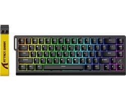 ATTACK SHARK X68 HE - Rapid Trigger - Hall Effect - 8000Hz - 0.01mm RT - Magnetisch Gaming Toetsenbord - RGB - 60% - QWERTY - Wired - Zwart
