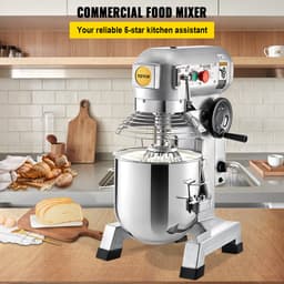 VEVOR Keukenmachine, CommerciëLe Kneedmachine met 30 Qt RVS Kom, 1500 W Zware Elektrische Keukenrobot 3 Snelheden 108/199/382 RPM, Deeghaak Klopklopper Inbegrepen, Staande Mixer voor Bakkerij Pizzeria — thumbnail 3