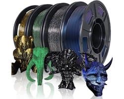 PLA 3D Printerfilament Set – 1,75 mm – 4 Kleuren Glitters – 1000g Bundel