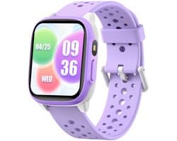 Smartwatch Kinderen – Hartslag – Camera – Stappen – Zaklamp – Paars