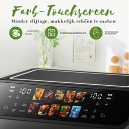 SOLVA Airfryer - XXL - Dubbele Airfryer - LED Display - 2000W - 9 Liter - Kijkvenster - Gezond Frituren - 32×28×25 cm - Zwart - — thumbnail 4