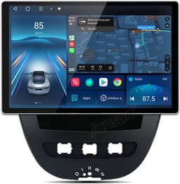 Junsun Android 15 Autoradio Geschikt Voor Peugeot 107 Toyota Aygo Citroen C1 Accessoires, 6GB+128GB, Draadloze CarPlay, DAB+, GPS-Navigatie, Bluetooth, Stuurwielbediening, Originele voertuigcamera, 13.1-inch Touchscreen, 4G, DSP, Octa-core processor — thumbnail 1