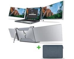 Portable Monitor 2x 15,6 inch Full HD – Laptop Scherm Uitbreider – Draagbare Monitor – Tri Screen – Extra Scherm Laptop – Plug & Play – Solvify