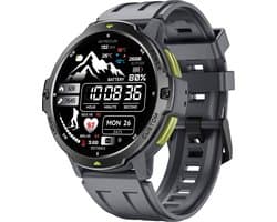 Knobbout 1.46“(4cm) Advanced GPS Sport Smartwatch – Sportcapaciteit & Traininganalyse - GNSS Satellietnavigatie - GOMORE Trainingsalgoritme - Lactaatdrempel Test - 30 m Waterdicht- 500mAh - Grijs