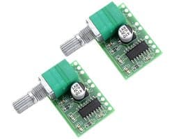 2 Stuks Mini 5V Digitale 2 Kanaals Audio Versterker Module met Volumeknop