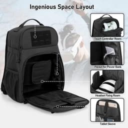 Harde Opbergcase voor VR Headset en Accessoires - Compatibel met Quest 2, Quest 3, Quest Pro & Elite Band — thumbnail 5