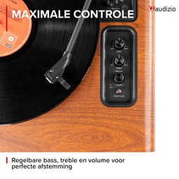Premium platenspeler - Audizio Laredo - HiFi platenspeler met Bluetooth - LP speler - Houtlook — thumbnail 4