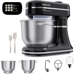 SUNCOK Keukenmixer, met twee roestvrijstalen mengkommen: 4,5 l en 5,5 l. Krachtige motor van 1500 W, geluidsniveau 59 dB. Blender, geschikt voor bakken en deeg kneden. — thumbnail 1