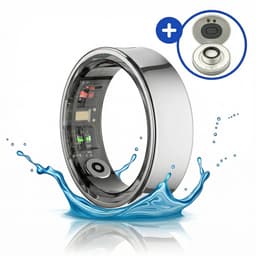 SyncGear Smart Ring - Slimme Ring voor Heren & Dames Met Oplaadcase – Menstruatiecyclus - Activity Tracker - SpO2 - Stappenteller - Hartslagmeter - Nederlandse App - Maat 13 (Europese Maat 70) - Kleur: Zilver — thumbnail 1