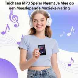 64GB MP3 Speler met Bluetooth 5.3 - 2.4 Inch Full Touchscreen - HiFi Geluid - FM Radio en Recorder - One-Tap Mute Toets - Uitbreidbaar tot 512GB - Inclusief Bedrade Headset — thumbnail 3