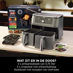 Ninja Dubbele Airfryer XXL - 9.5 L - Nieuw 2026 Model - 40 tot 240 Graden - 2470 W Vermogen - Dual Zone Technologie - DZ400EU — thumbnail 8